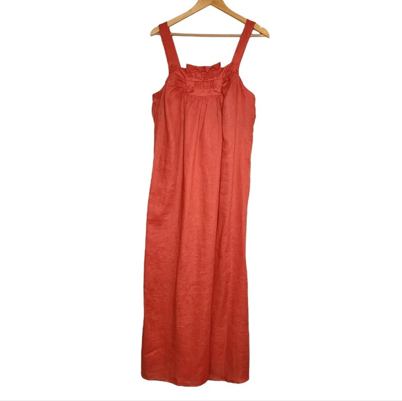 Max Studio 100% linen coral maxi dress. Women's size XL. - Picture 5 of 17